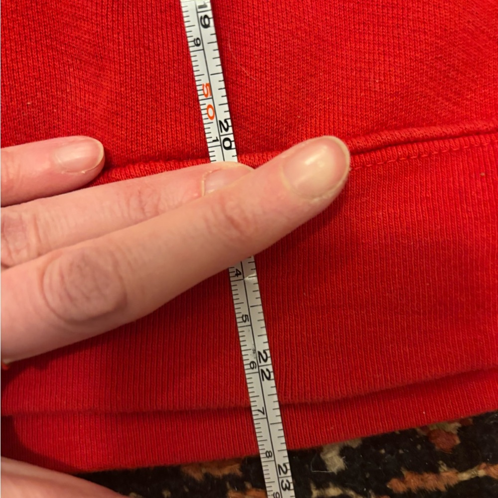 DONNI. Eco French Terry crew sweatshirt in Tomato, size M - Picture 3 of 5